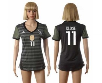 Women's Germany #11 Klose Away Soccer Country Jersey