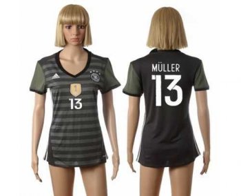 Women's Germany #13 Muller Away Soccer Country Jersey