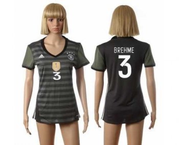 Women's Germany #3 Brehme Away Soccer Country Jersey