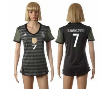 Women's Germany #7 Schweinsteiger Away Soccer Country Jersey