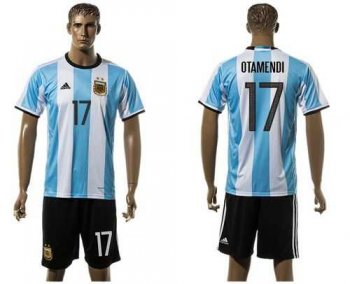 Argentina #17 Otamendi Home Soccer Country Jersey