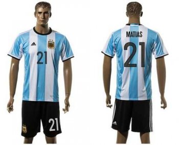 Argentina #21 Mastias Home Soccer Country Jersey