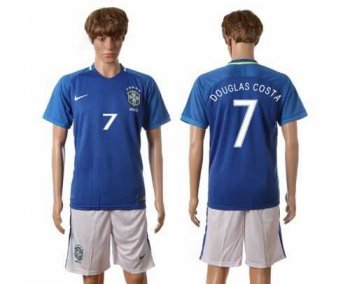 Brazil #1 Douglas Costa Away Soccer Country Jersey