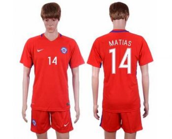 Chile #14 Matias Home Soccer Country Jersey