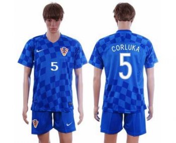 Croatia #5 Corluka Away Soccer Country Jersey