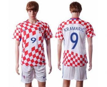 Croatia #9 Kramaric Home Soccer Country Jersey