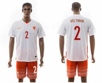 Holland #2 Veltman Away Soccer Country Jersey