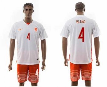 Holland #4 Blind Away Soccer Country Jersey