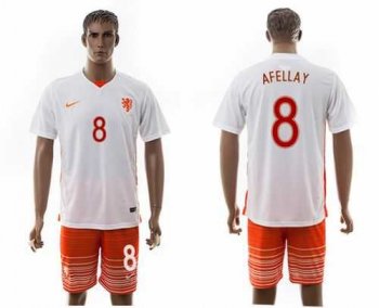 Holland #8 Afellay Away Soccer Country Jersey