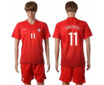 Poland #11 Grosicki Away Soccer Country Jersey