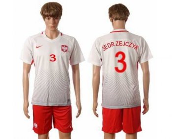 Poland #3 Jedr Zejczyk Home Soccer Country Jersey