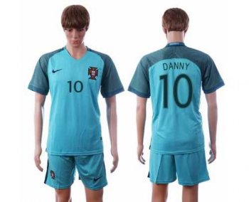 Portugal #10 Danny Away Soccer Country Jersey