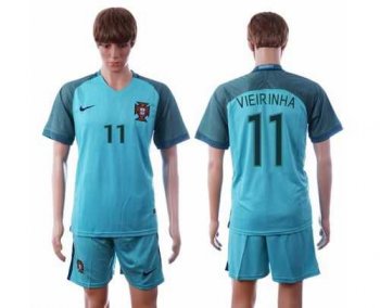 Portugal #11 Vierinha Away Soccer Country Jersey