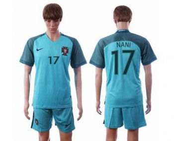 Portugal #17 Nani Away Soccer Country Jersey