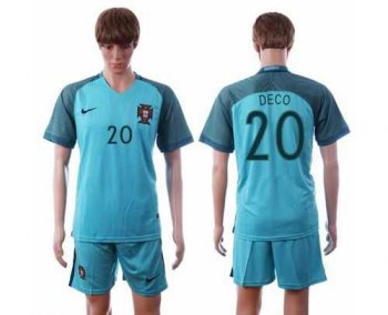 Portugal #20 Deco Away Soccer Country Jersey