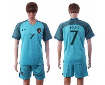 Portugal #7 Figo Away Soccer Country Jersey