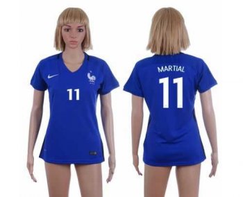 Women's France #11 Martial Home Soccer Country Jersey