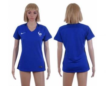 Women's France Blank Home Soccer Country Jersey