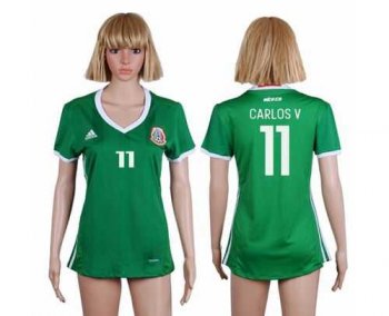 Women's Mexico #11 Carlos V Home Soccer Country Jersey