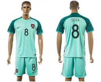 Portugal #8 Silva Away Soccer Country Jersey