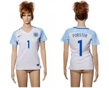 Women's England #1 Forster Home Soccer Country Jersey