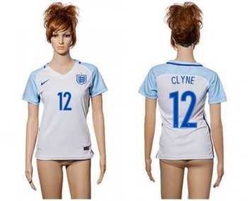 Women's England #12 Clyne Home Soccer Country Jersey