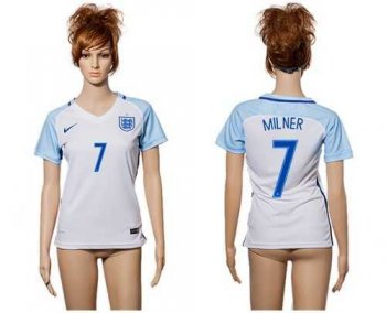 Women's England #7 Milner Home Soccer Country Jersey