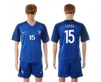 France #15 Sagna Blue Soccer Country Jersey