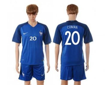 France #20 Coman Blue Soccer Country Jersey