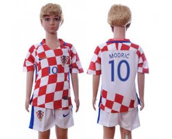 Croatia #10 Modric Home Kid Soccer Country Jersey