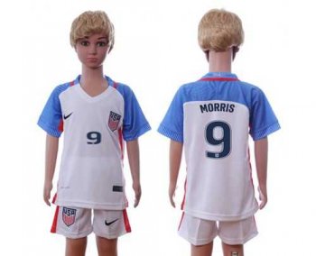 USA #9 Morris Home Kid Soccer Country Jersey