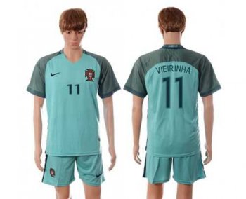 Portugal #11 Vieirinha Away Soccer Country Jersey