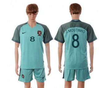 Portugal #8 J.Moutinho Away Soccer Country Jersey