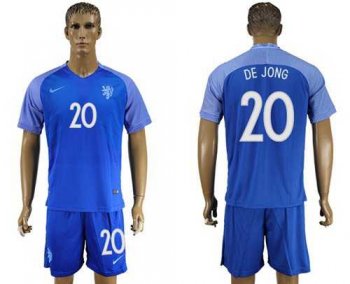 Holland #20 De Jong Away Soccer Country Jersey