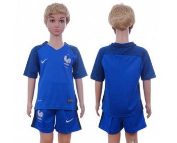 France Blank Home Kid Soccer Country Jersey