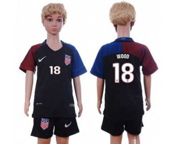 USA #18 Wood Away Kid Soccer Country Jersey