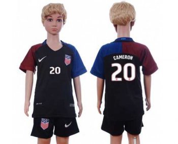 USA #20 Cameron Away Kid Soccer Country Jersey