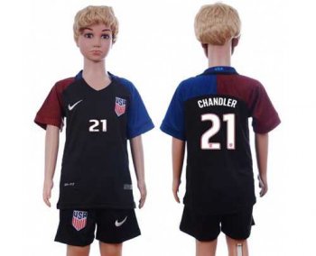 USA #21 Chandler Away Kid Soccer Country Jersey