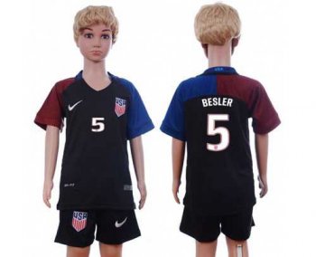 USA #5 Besler Away Kid Soccer Country Jersey