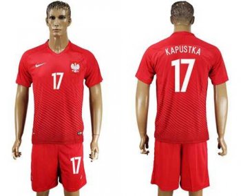 Poland #17 Kapustka Away Soccer Country Jersey