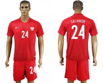 Poland #24 Salamon Away Soccer Country Jersey