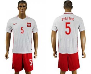 Poland #5 Borysiuk Home Soccer Country Jersey