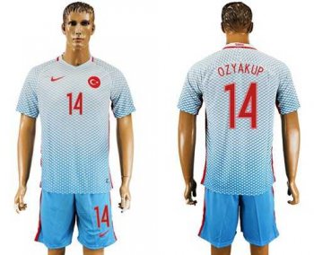 Turkey #14 Ozyakup Away Soccer Country Jersey