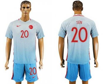 Turkey #20 Sen Away Soccer Country Jersey