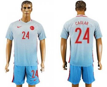 Turkey #24 Caglar Away Soccer Country Jersey