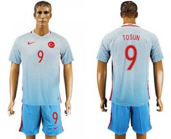 Turkey #9 Tosun Away Soccer Country Jersey