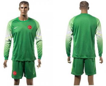 Turkey Blank Green Goalkeeper Long Sleeves Soccer Country Jersey