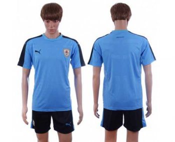 Uruguay Blank Home Soccer Country Jersey