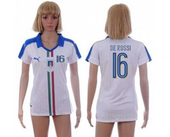 Women's Italy #16 De Rossi Away Soccer Country Jersey