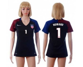 Women's USA #1 Howard Away Soccer Country Jersey